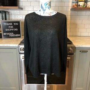 Eileen Fisher | Black Organic Linen Sweater